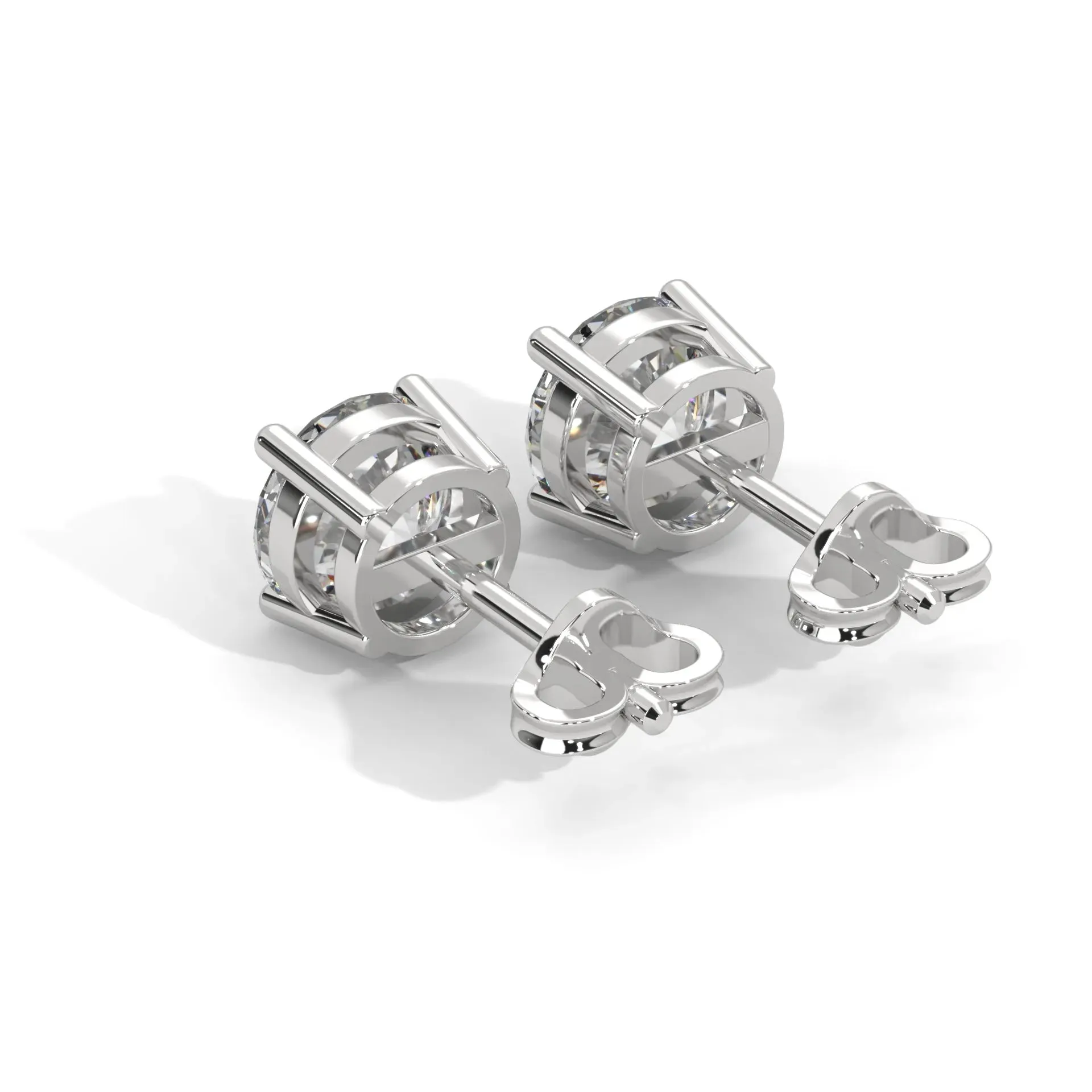 Lab-Grown Diamond Round 4 Prong Stud Earrings