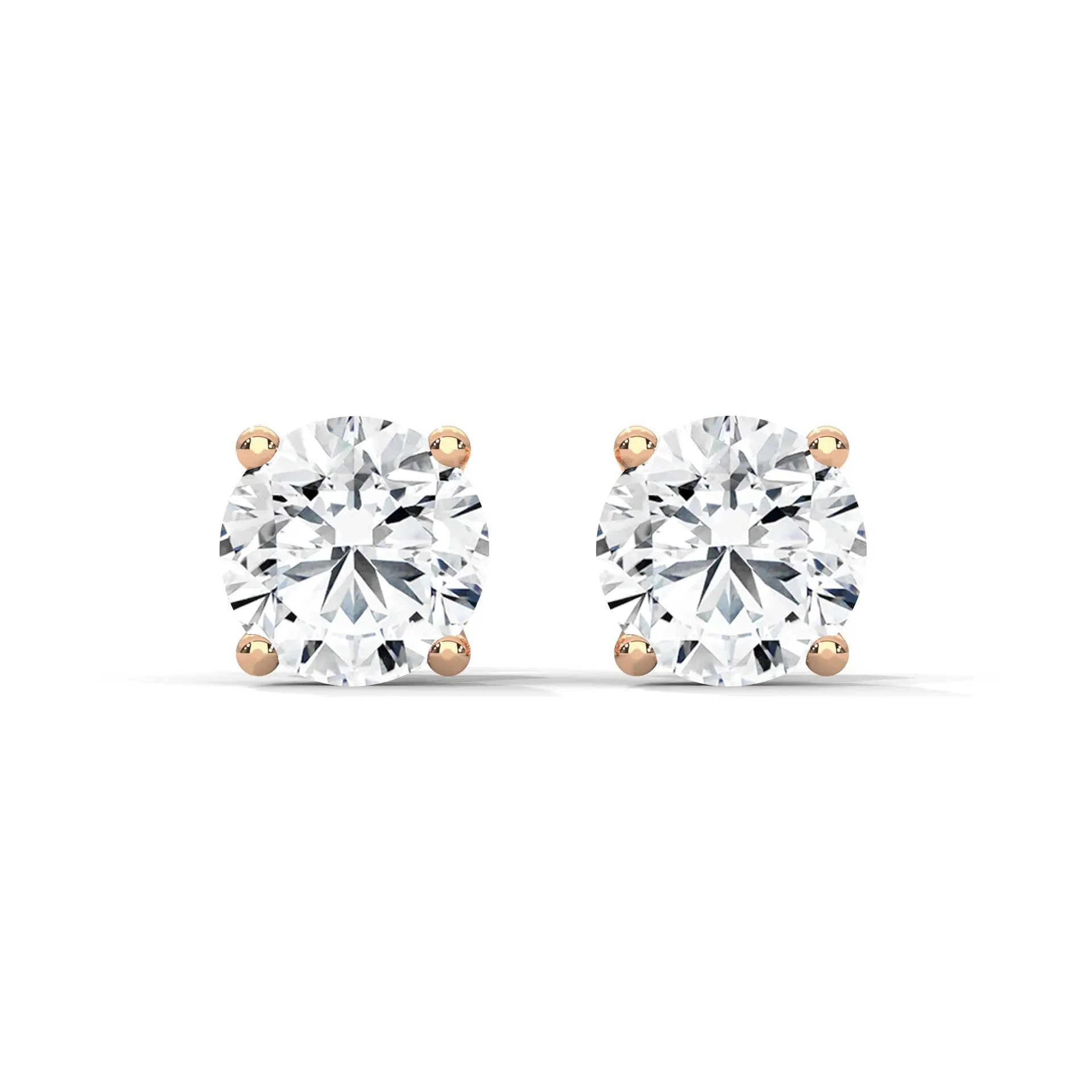 Lab-Grown Diamond Round 4 Prong Stud Earrings