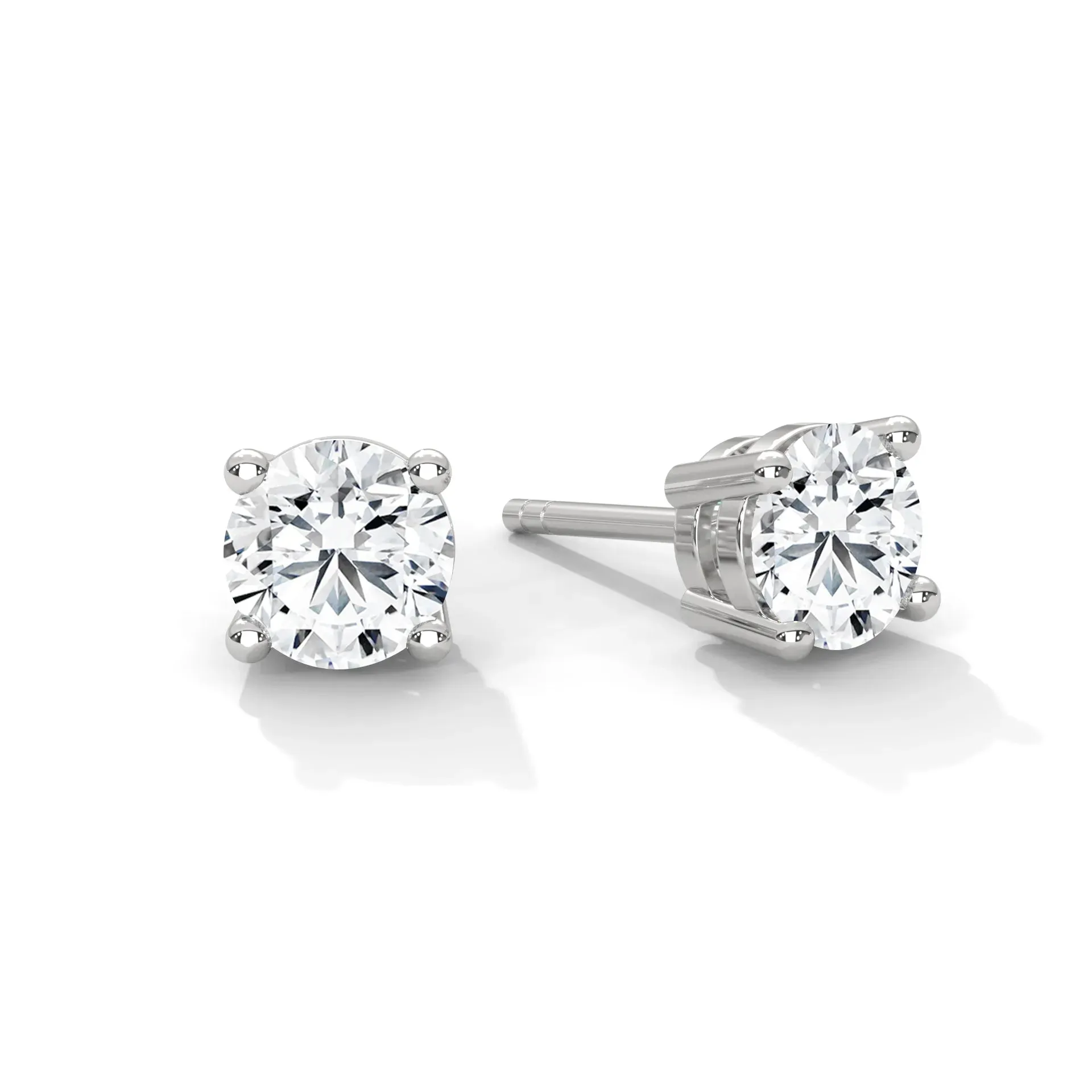 Lab-Grown Diamond Round 4 Prong Stud Earrings