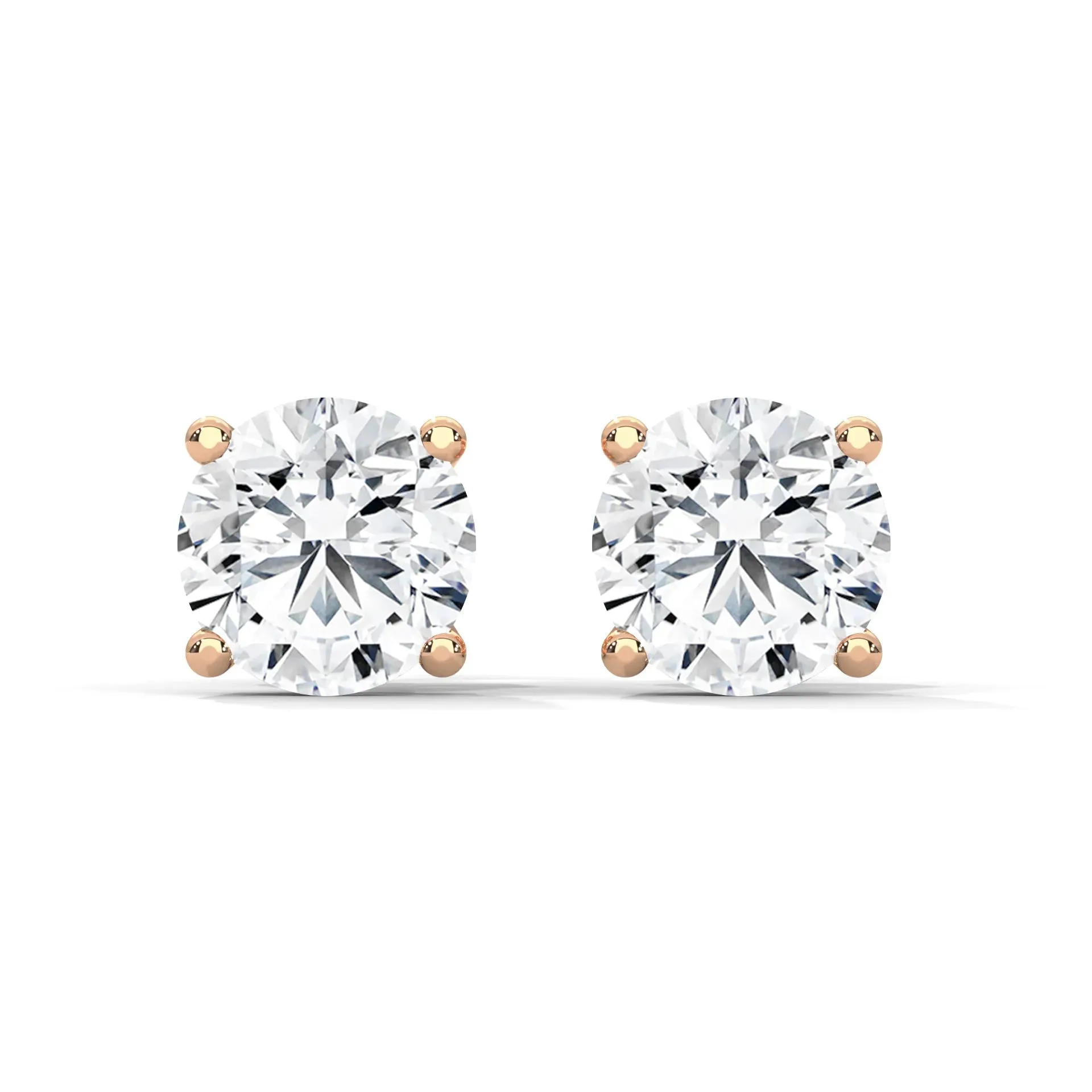 Lab-Grown Diamond Round 4 Prong Stud Earrings