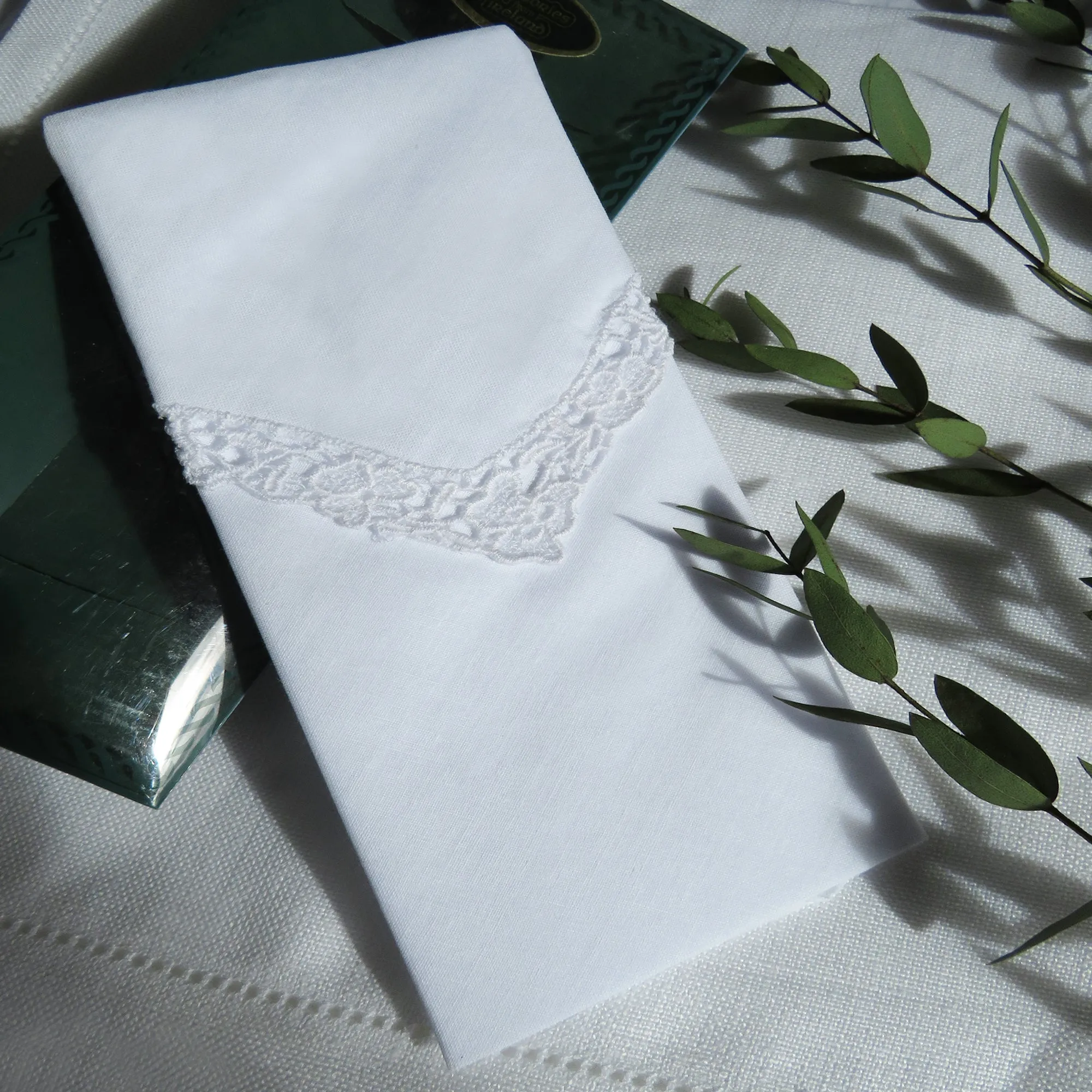 Ladies Cotton Lace Corner Handkerchief