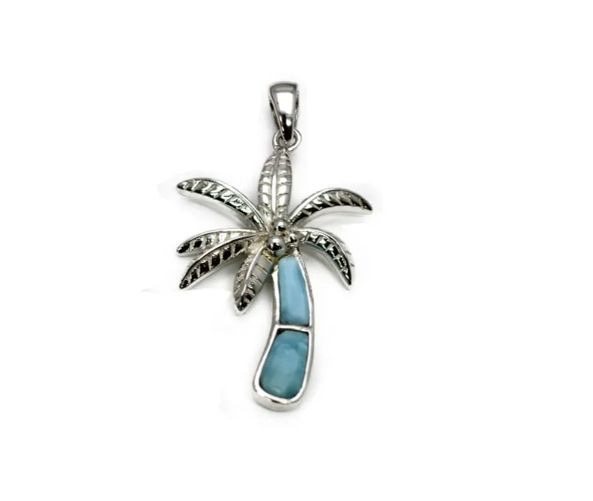 Larimar Palm Tree Pendant