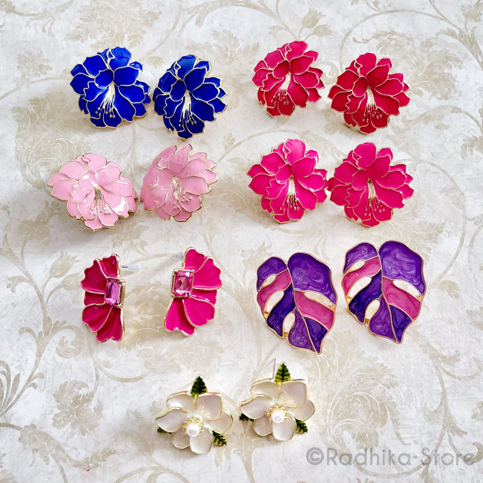 Little Magnolia Flower Earrings - 1 Inch