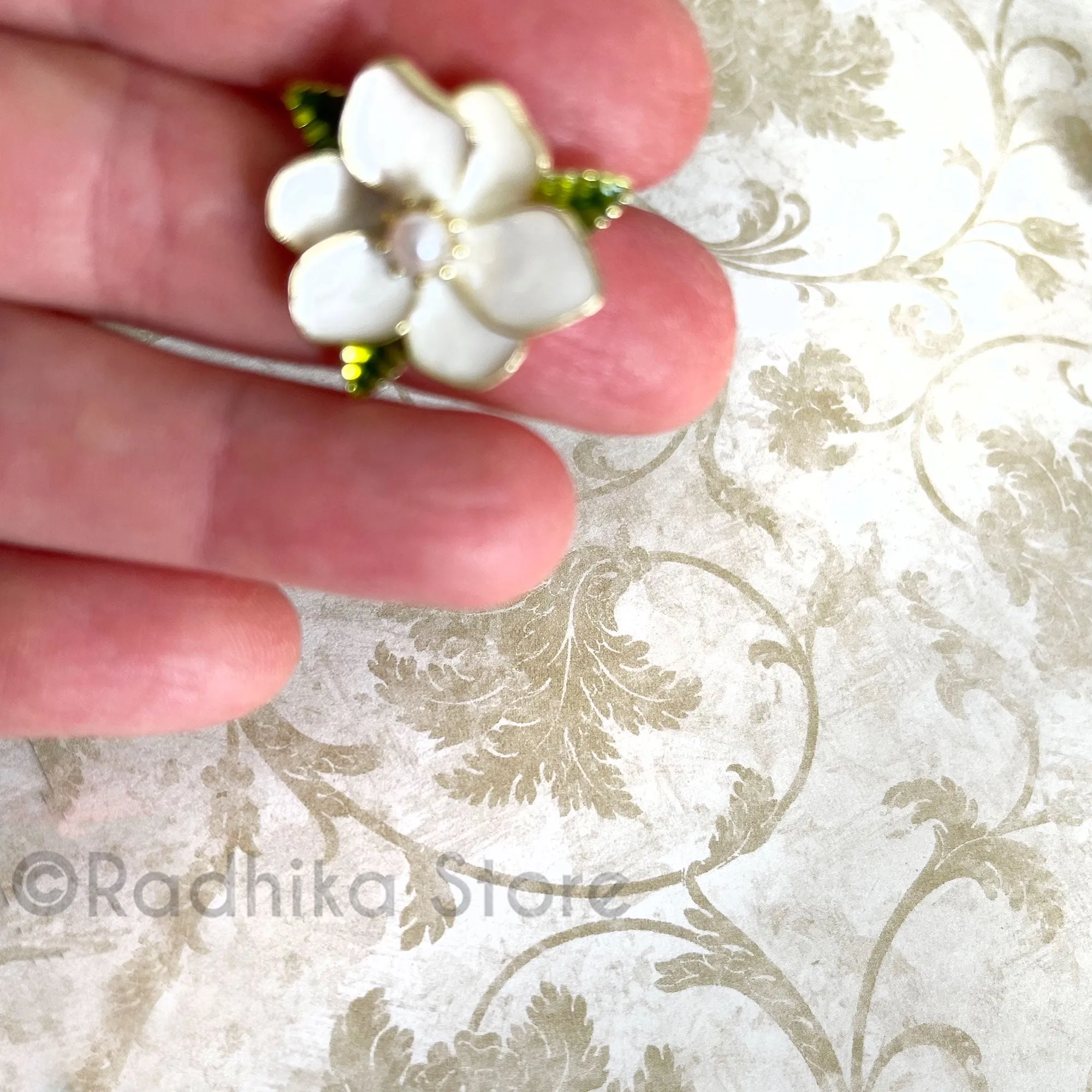 Little Magnolia Flower Earrings - 1 Inch