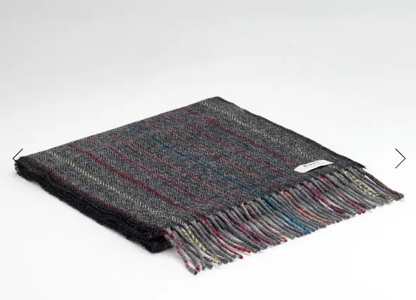 McNutt Lambswool Scarf - Charcoal Rainbow