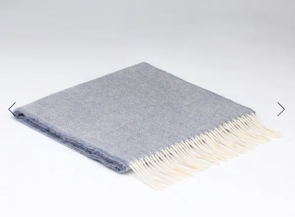 McNutt Lambswool Scarf - Smoke Herringbone