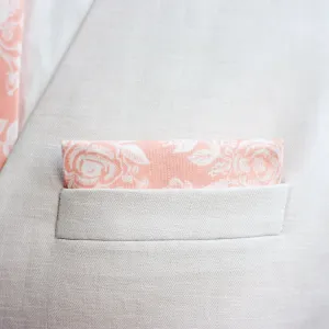 Men's Pocket Square / Peach Toile