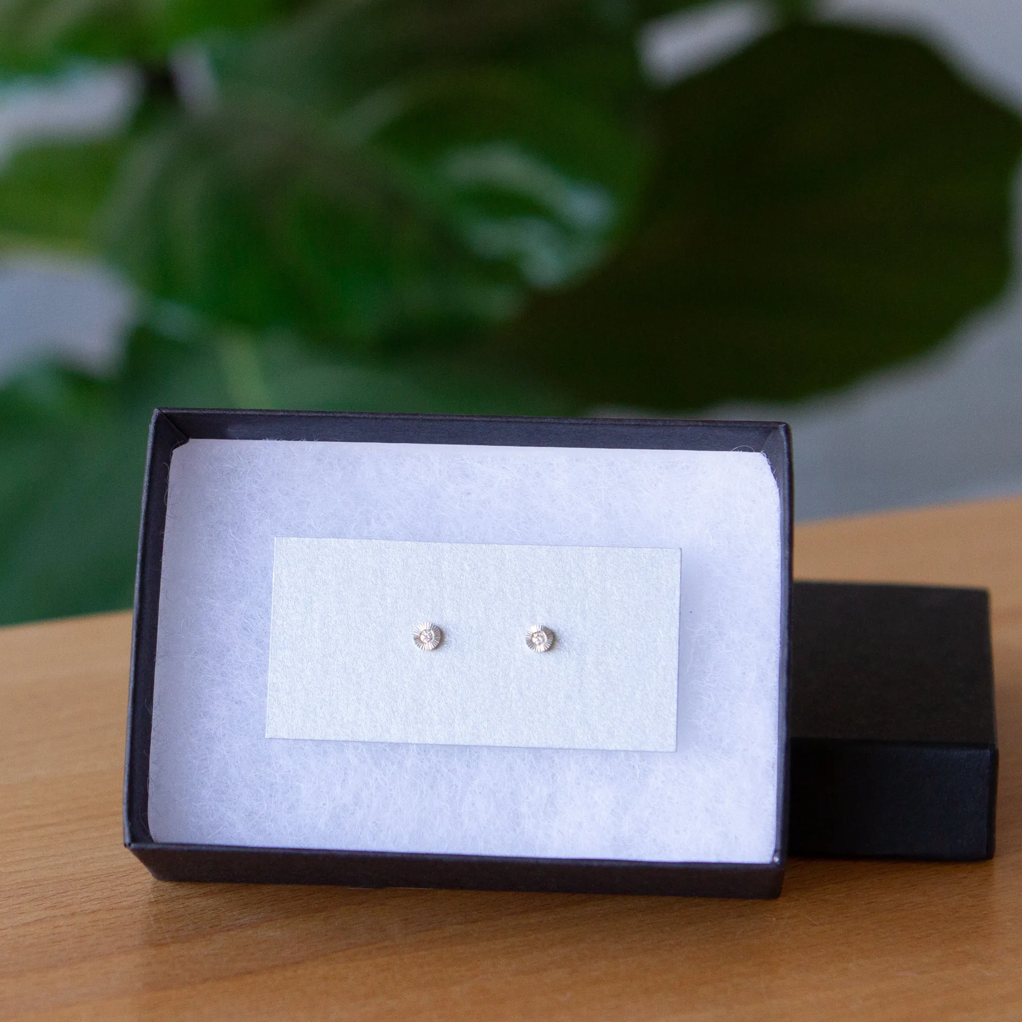 Micro Aurora Diamond Stud Earring in Sterling Silver