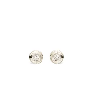 Micro Aurora Diamond Stud Earring in Sterling Silver