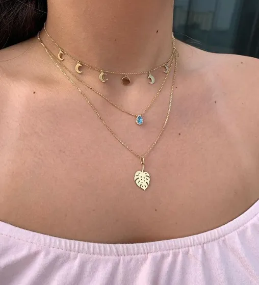 Moon Phase Gold Choker