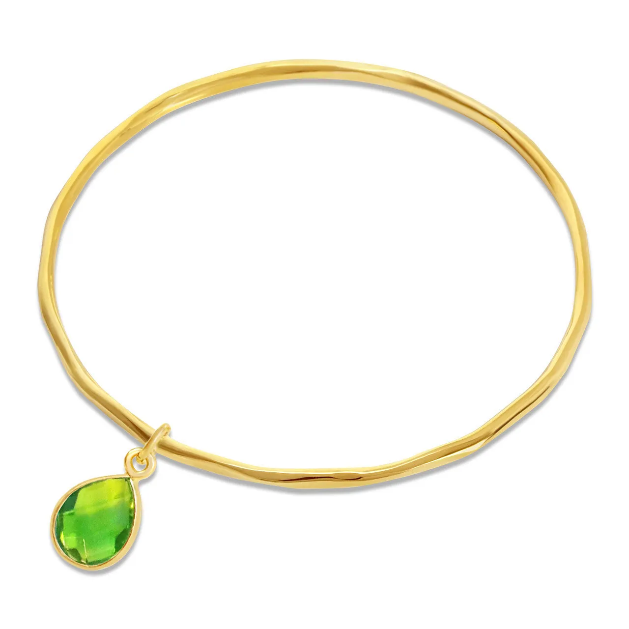 Peridot Charm Bangle | Gold - August