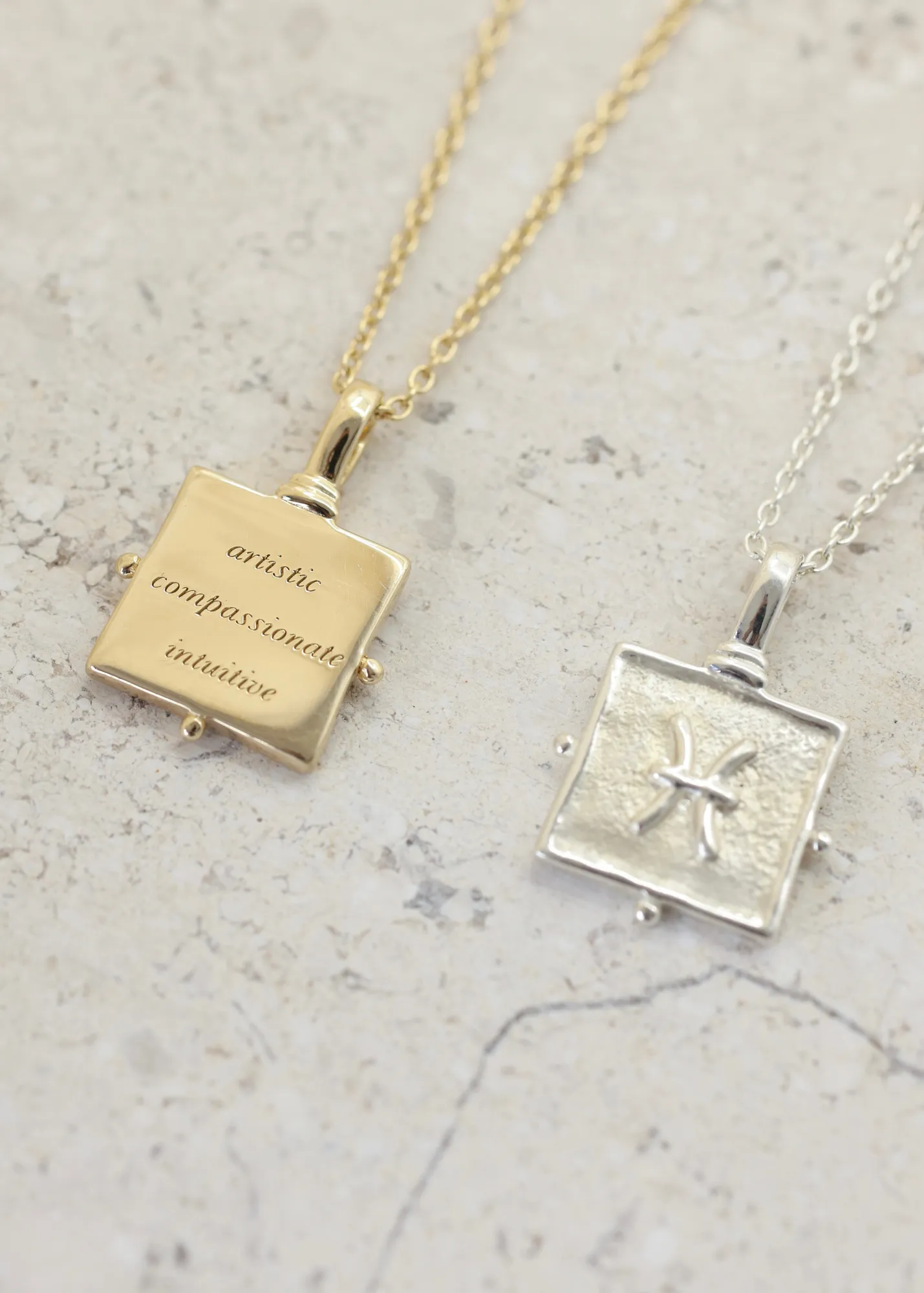 Pisces Zodiac Gold Necklace