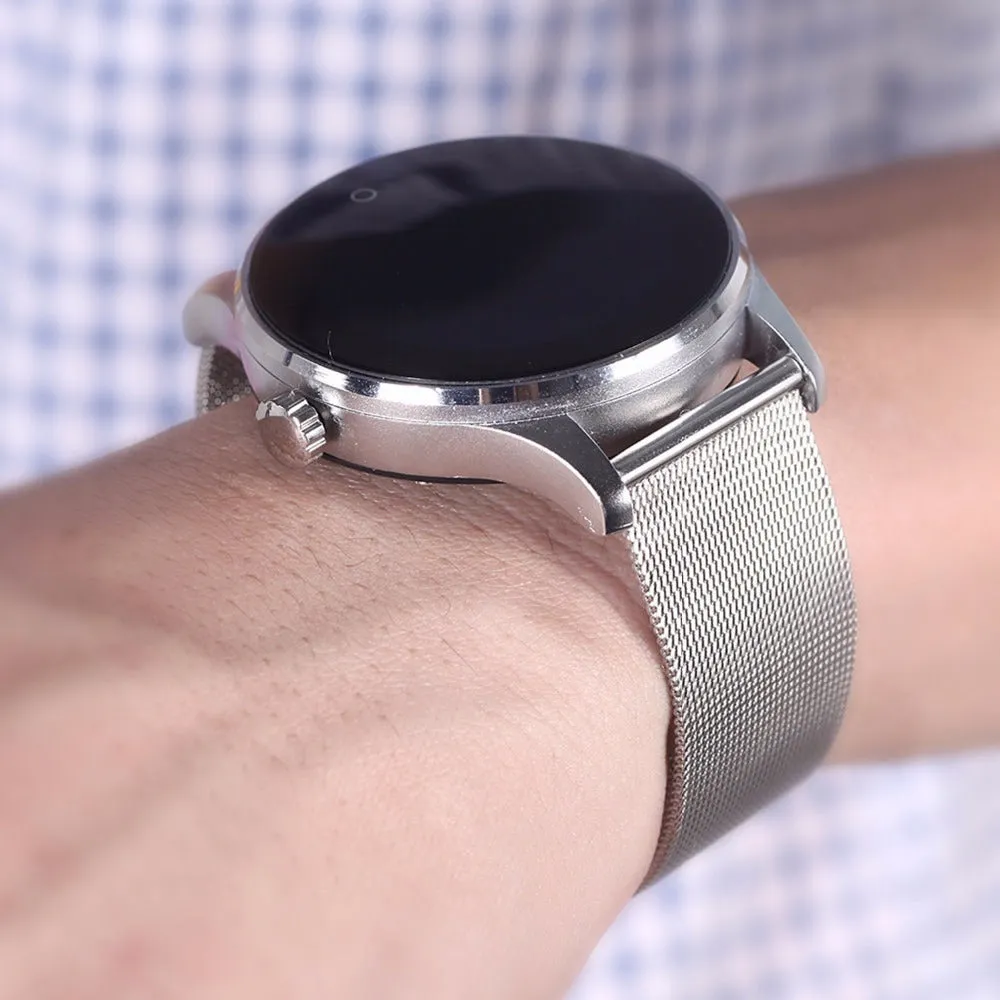 Silver Mesh Strap Smart Watch