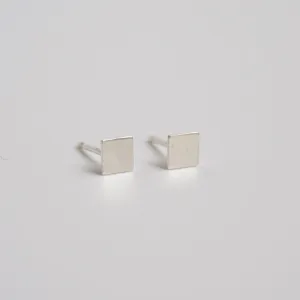 Sterling Silver Square Stud Earrings