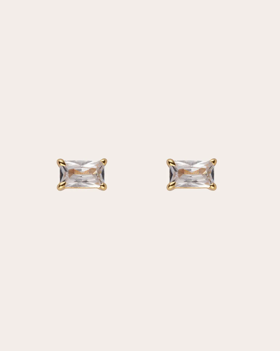 The Essential Baguette stud earrings - gold plated