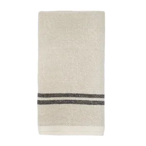 Vintage Linen Kitchen Towels Natural & Black, Set of 2