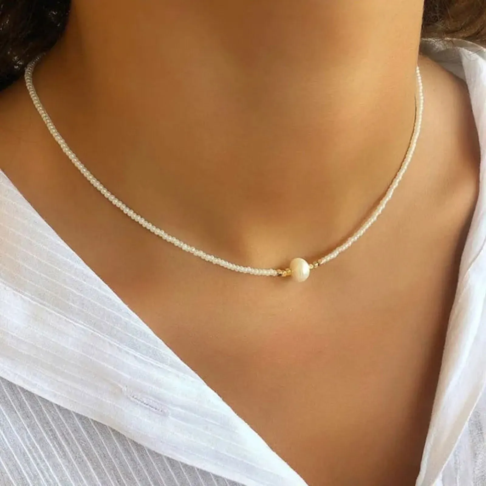 White Pearl Necklace Collection