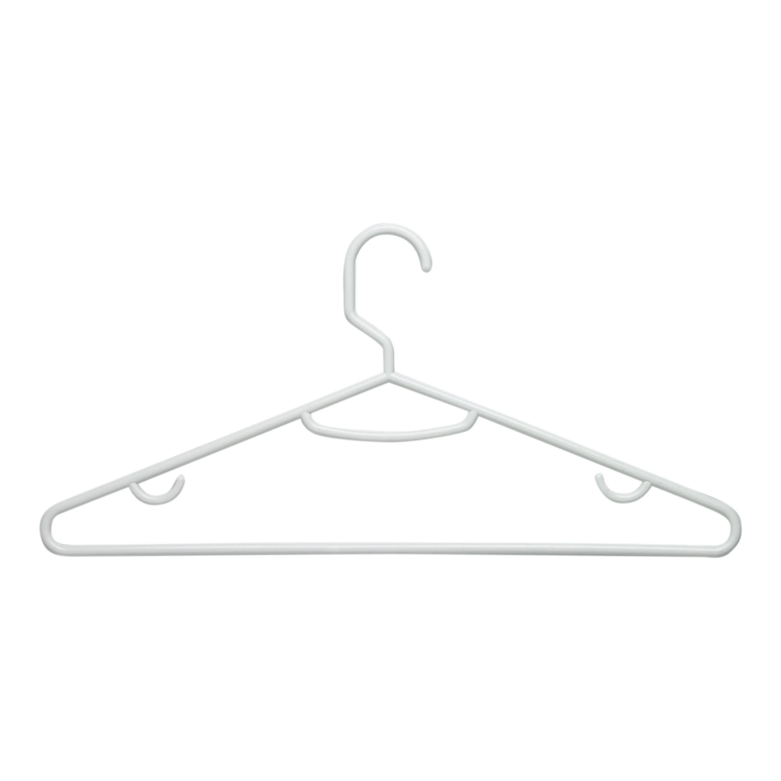 White Recycled Plastic Hangers with Hooks (60-Pack)