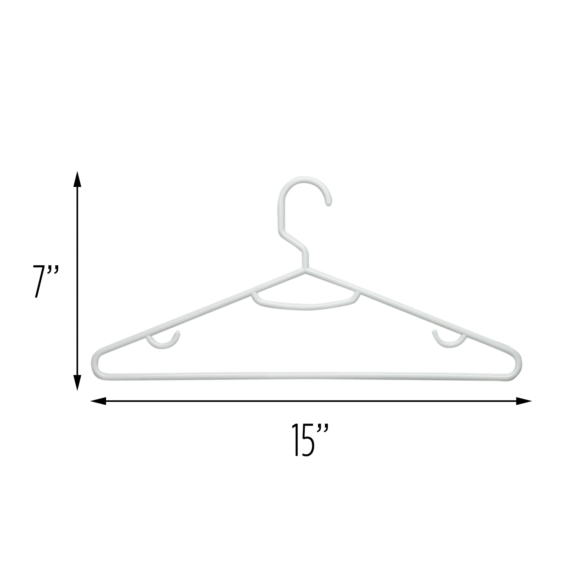 White Recycled Plastic Hangers with Hooks (60-Pack)